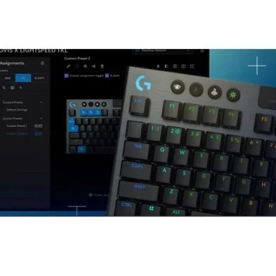 Logitech g915 x lightspeed tkl wireless gaming keyboard - black - clicky